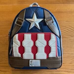 Disney Parks 2021 Marvel Captain America Loungefly Mini Backpack NWT